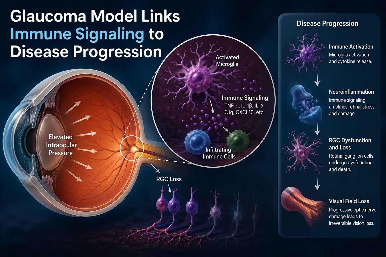 Glaucoma Model Links Immune Signaling to Disease Progression